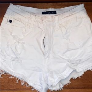 High waisted white shorts